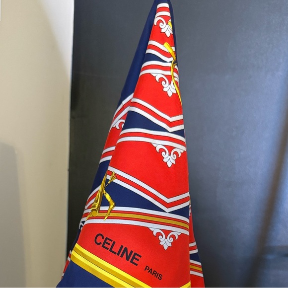 Celine Red and Blue Scarf - Picture 1 of 3